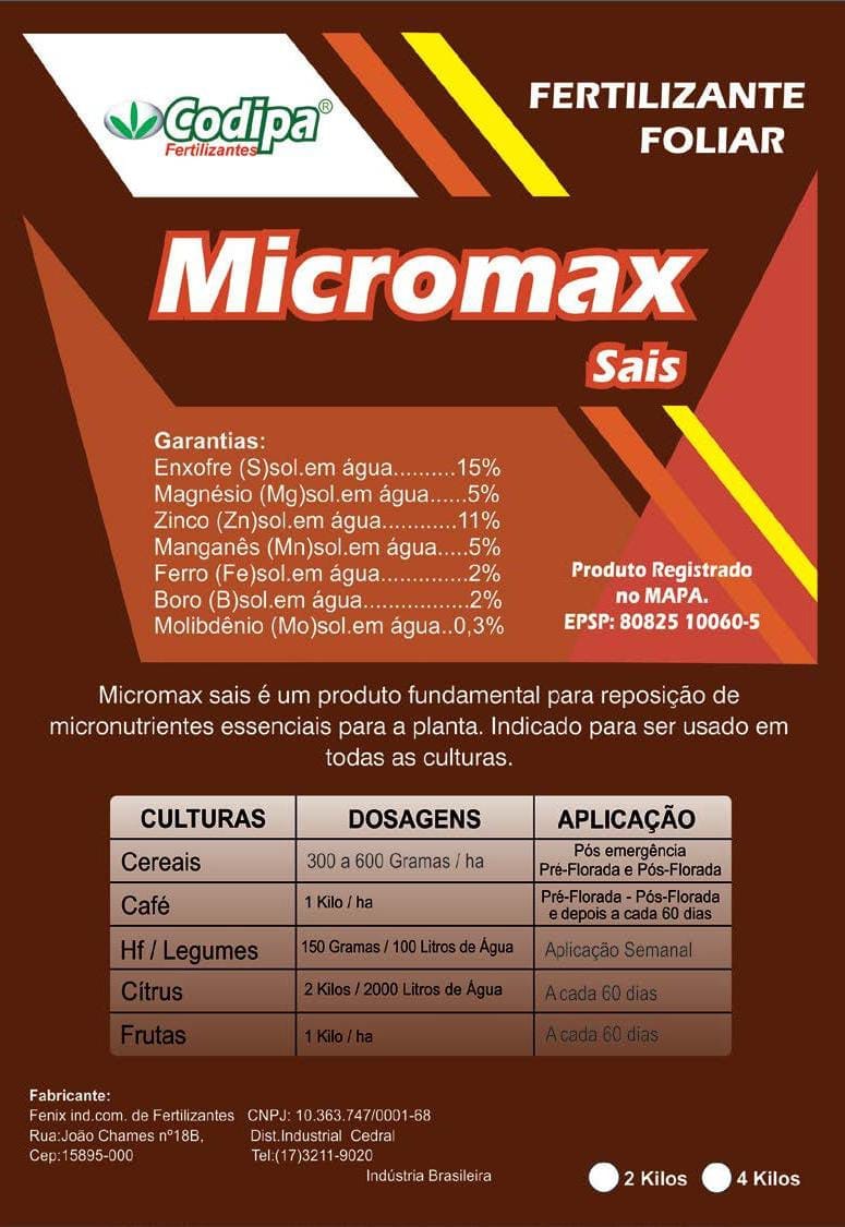 MICROMAX SAIS MICRONUTRIENTES PARA PLANTAS: Essenciais para o Crescimento Saudável